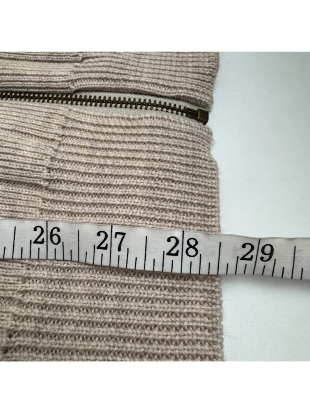 Orvis 100% Merino Wool Full Zip Beige Cardigan Men's Med Elbow Patches Academia